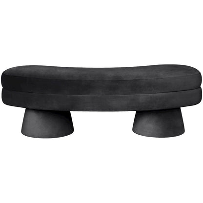 Zenna Black Velvet Upholstered Bench