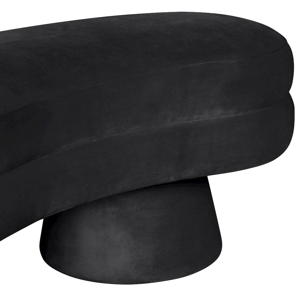 Zenna Black Velvet Upholstered Bench