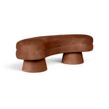 Zenna Cognac Velvet Upholstered Bench
