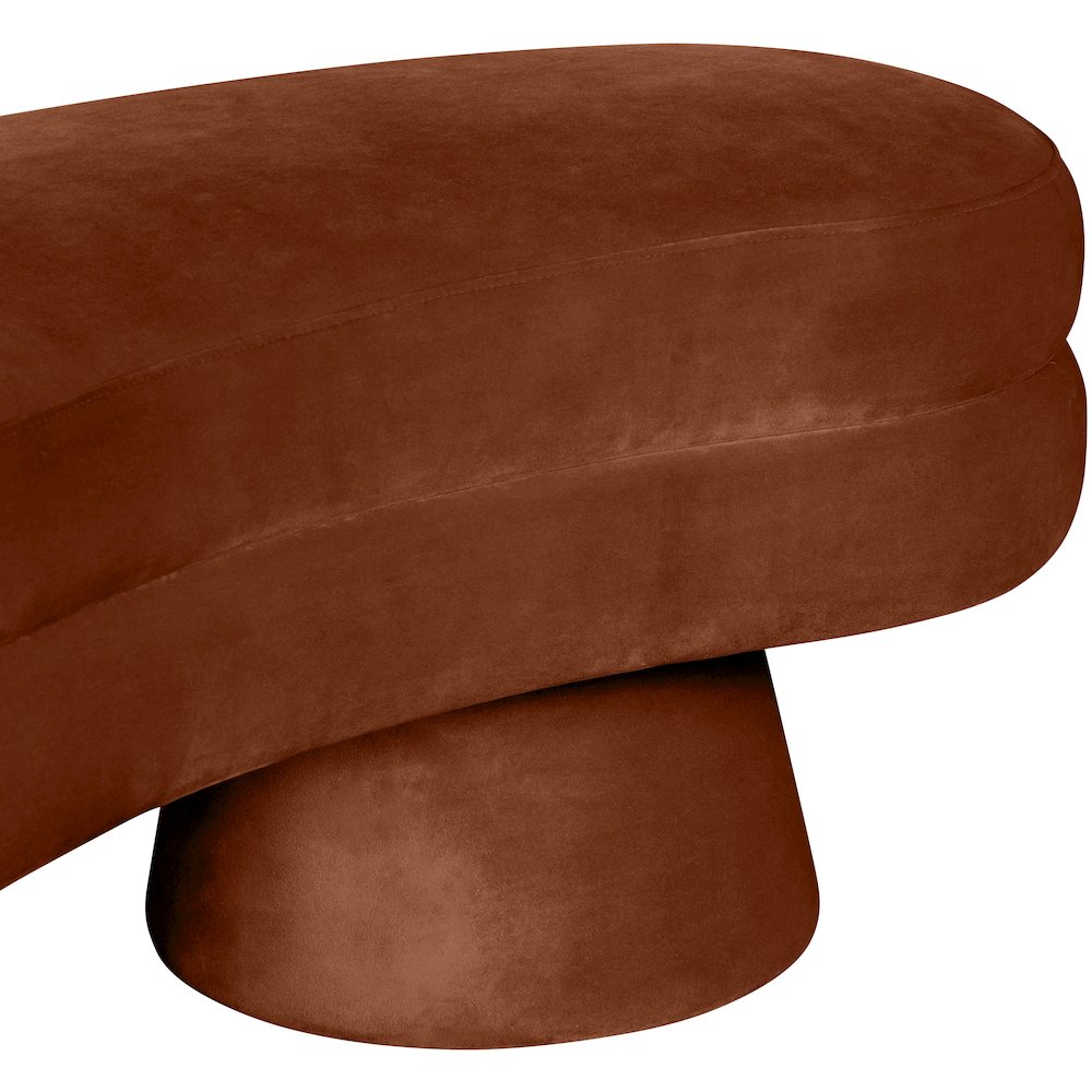 Zenna Cognac Velvet Upholstered Bench