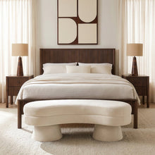 Zenna Cream Velvet Upholstered Bench