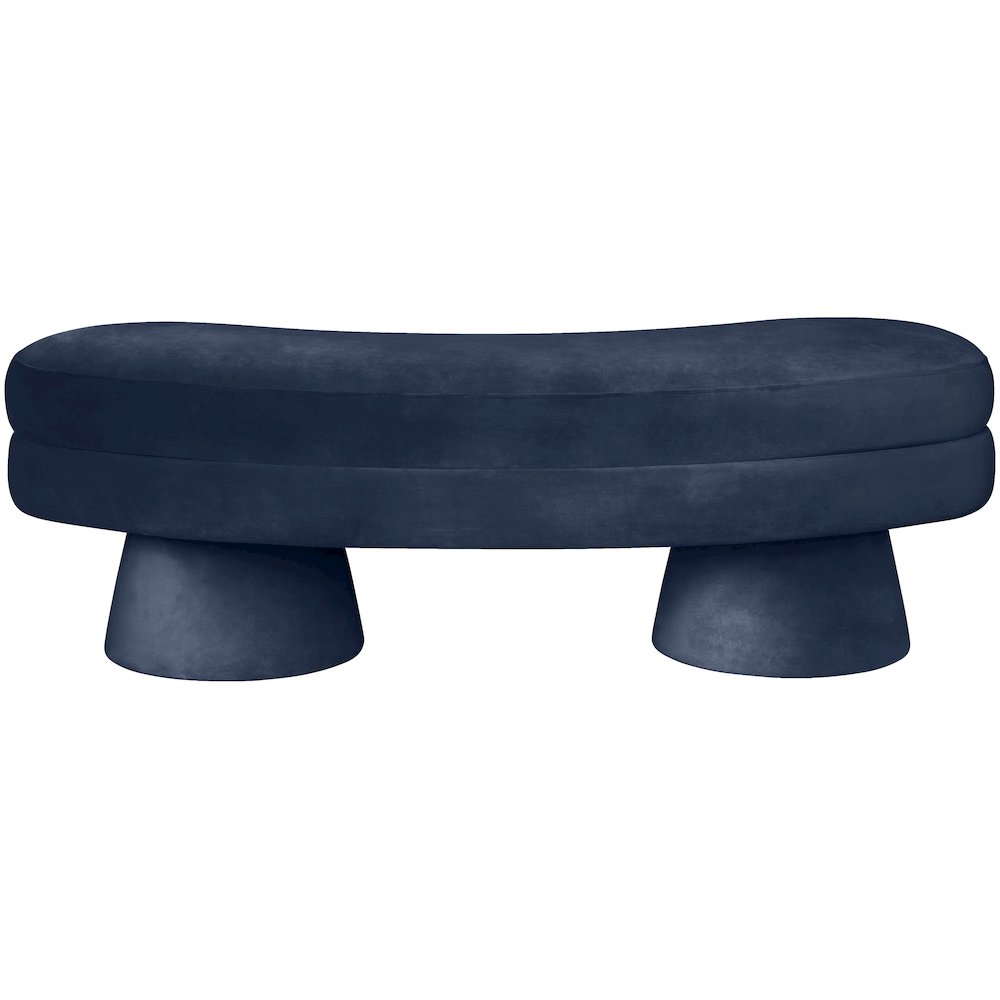 Zenna Navy Velvet Upholstered Bench