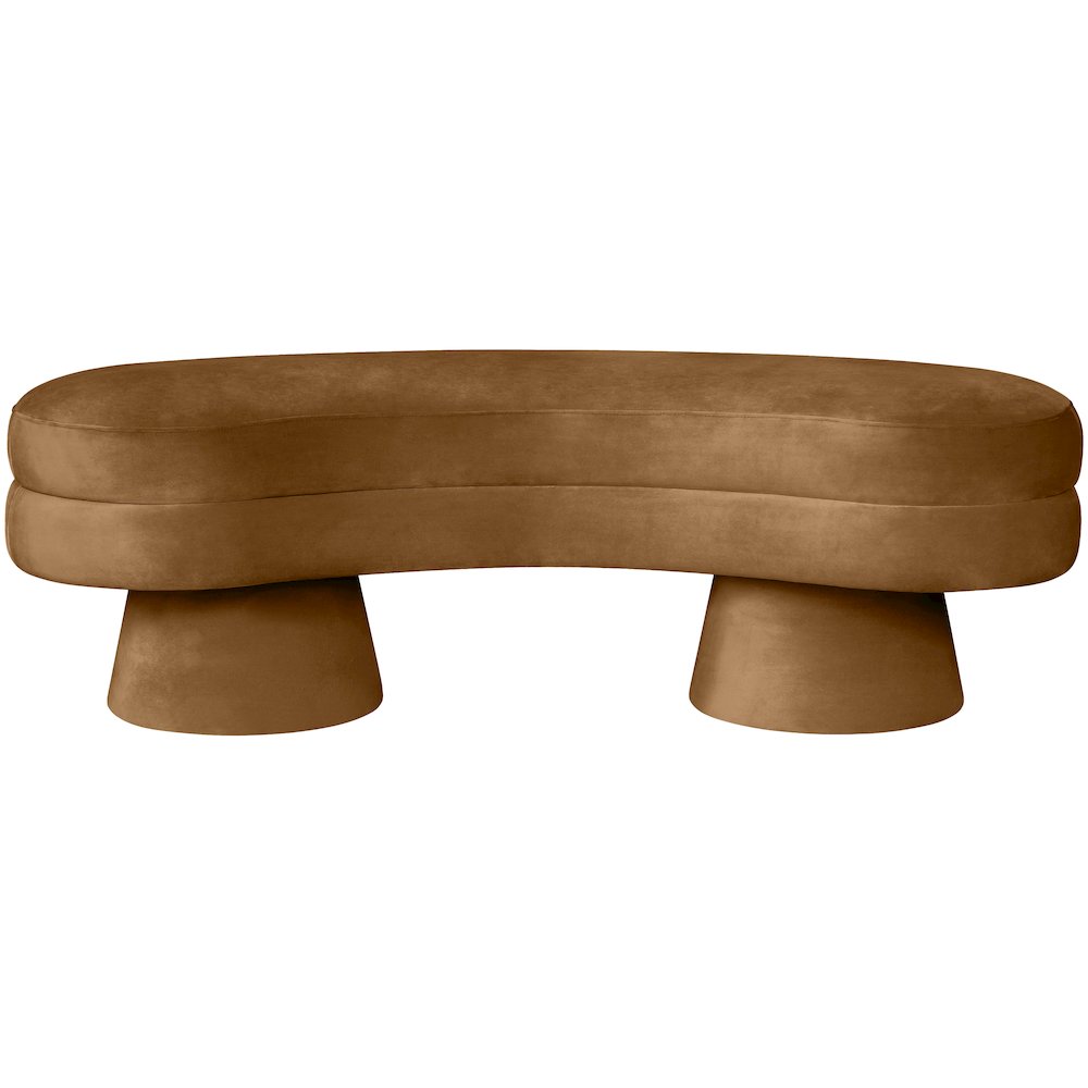 Zenna Saddle Velvet Upholstered Bench