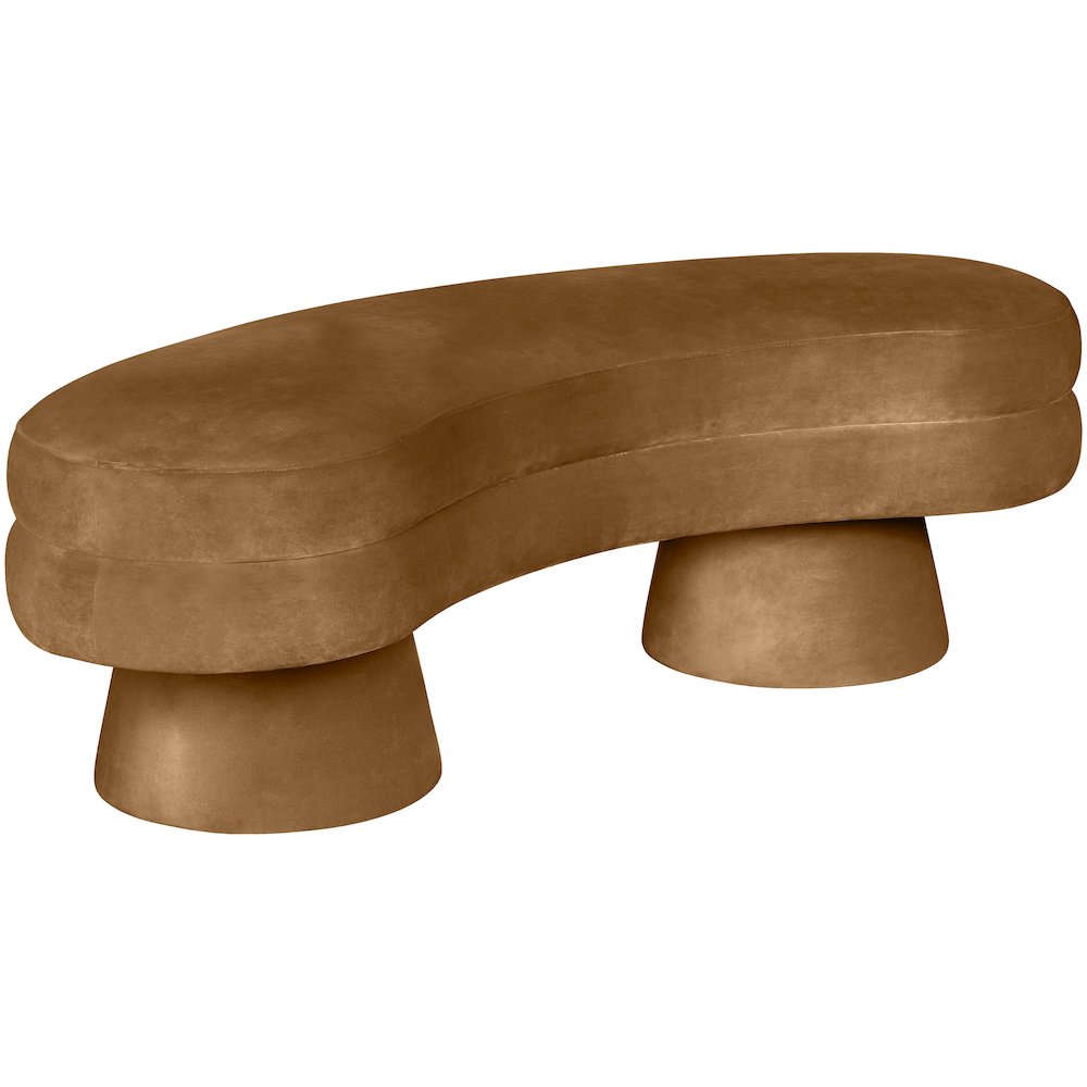 Zenna Saddle Velvet Upholstered Bench