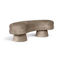 Zenna Taupe Velvet Upholstered Bench