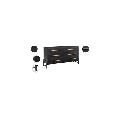 Kaya Black Vegan Leather Dresser