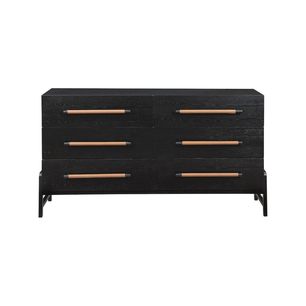 Kaya Black Vegan Leather Dresser