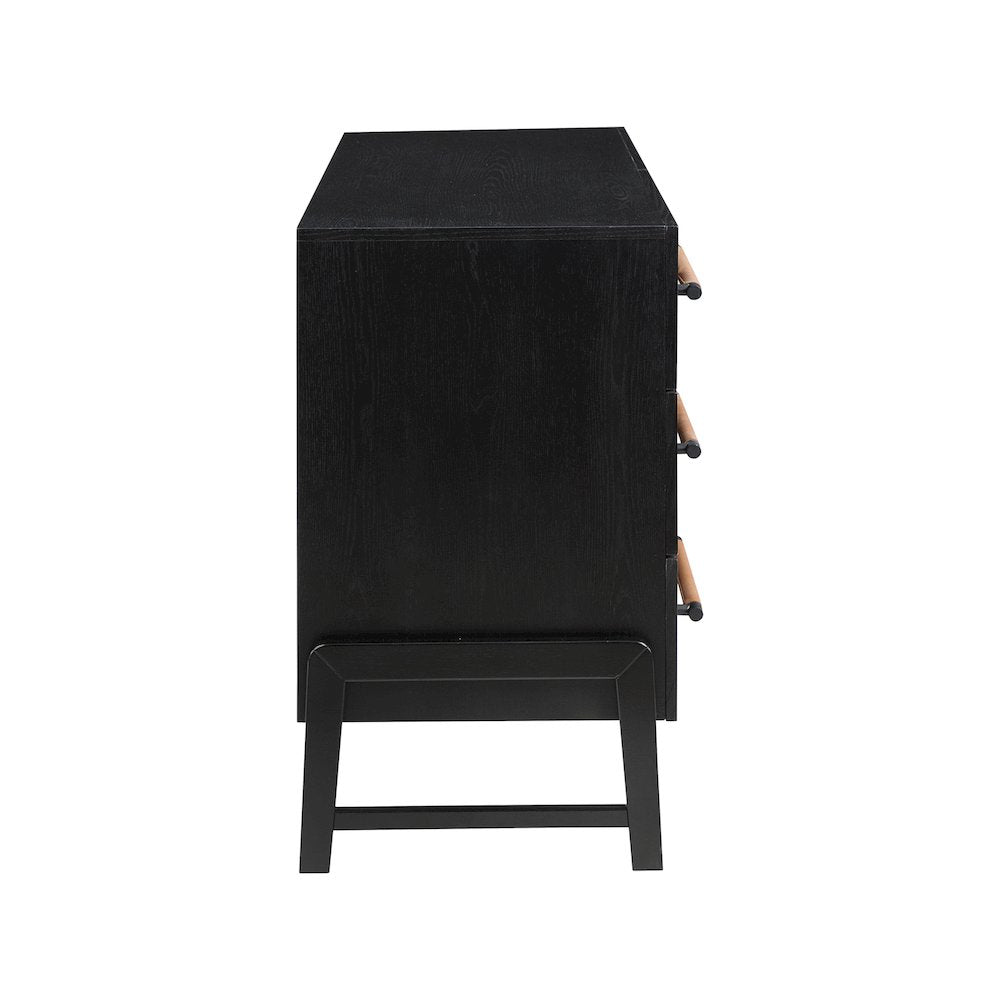 Kaya Black Vegan Leather Dresser