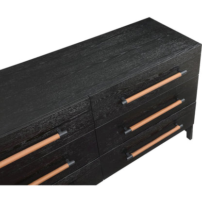 Kaya Black Vegan Leather Dresser