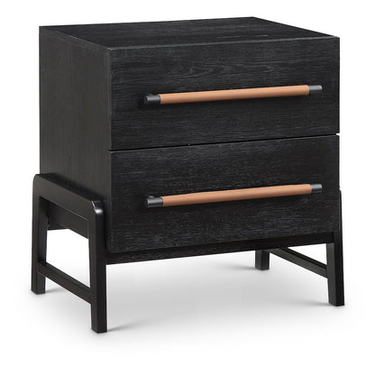 Kaya Black Vegan Leather Night Stand