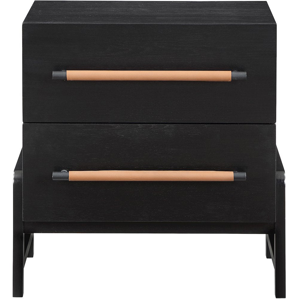 Kaya Black Vegan Leather Night Stand