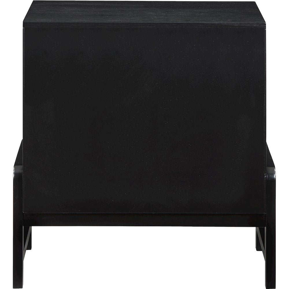 Kaya Black Vegan Leather Night Stand