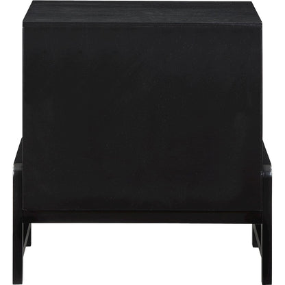 Kaya Black Vegan Leather Night Stand