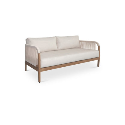 Maui Cream Water Resistant Fabric Outdoor Patio Loveseat