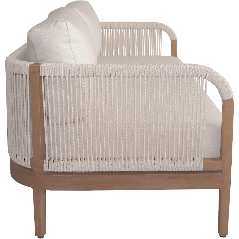 Maui Cream Water Resistant Fabric Outdoor Patio Loveseat