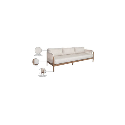 Maui Cream Water Resistant Fabric Outdoor Patio Sofa