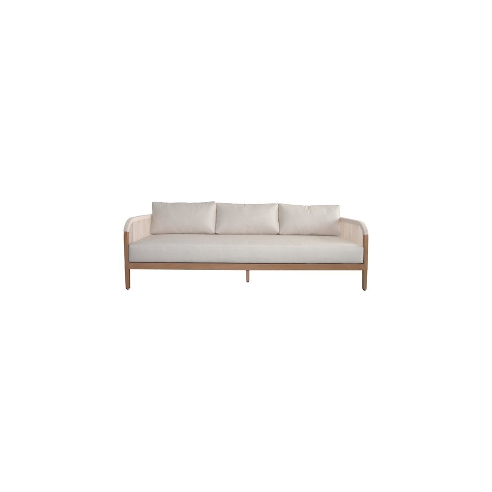 Maui Cream Water Resistant Fabric Outdoor Patio Sofa