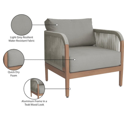 Maui Grey Water Resistant Fabric Outdoor Patio Chair