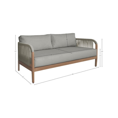 Maui Grey Water Resistant Fabric Outdoor Patio Loveseat
