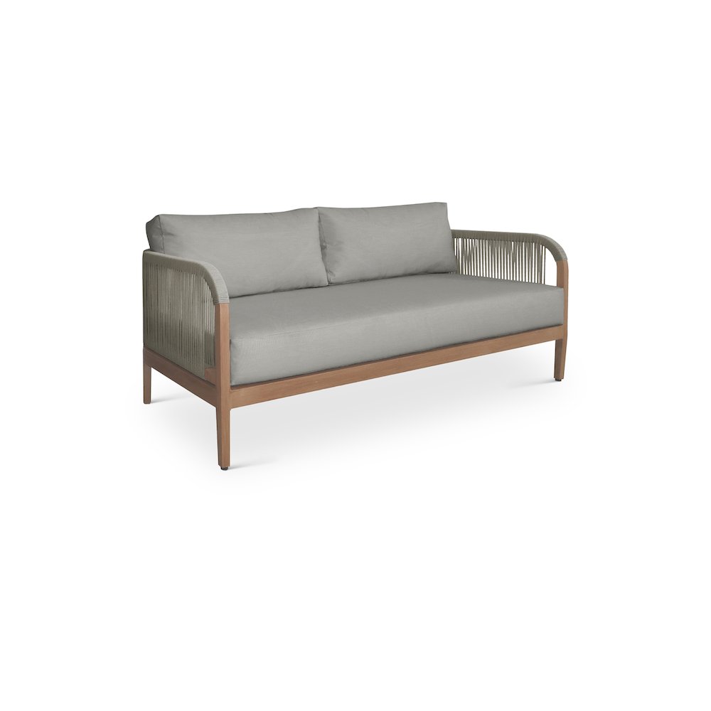 Maui Grey Water Resistant Fabric Outdoor Patio Loveseat