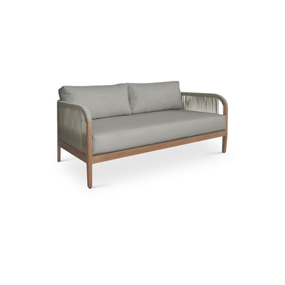 Maui Grey Water Resistant Fabric Outdoor Patio Loveseat
