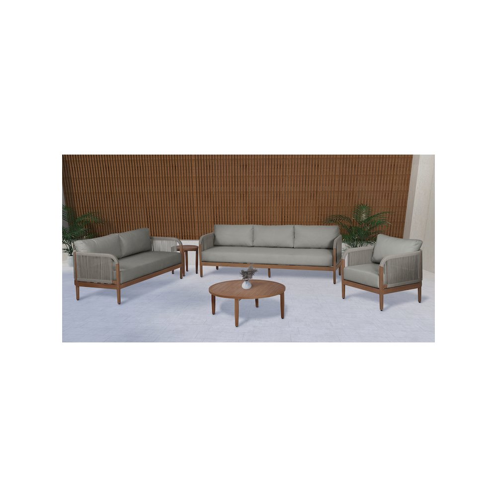Maui Grey Water Resistant Fabric Outdoor Patio Loveseat