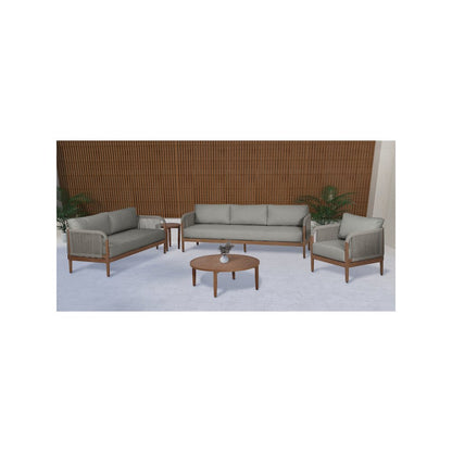 Maui Grey Water Resistant Fabric Outdoor Patio Loveseat