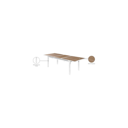 Nizuc Brown Wood Look Accent Paneling Outdoor Patio Dining Table
