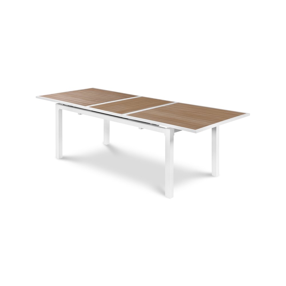Nizuc Brown Wood Look Accent Paneling Outdoor Patio Dining Table