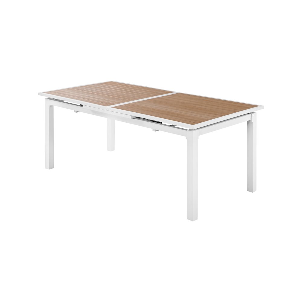 Nizuc Brown Wood Look Accent Paneling Outdoor Patio Dining Table