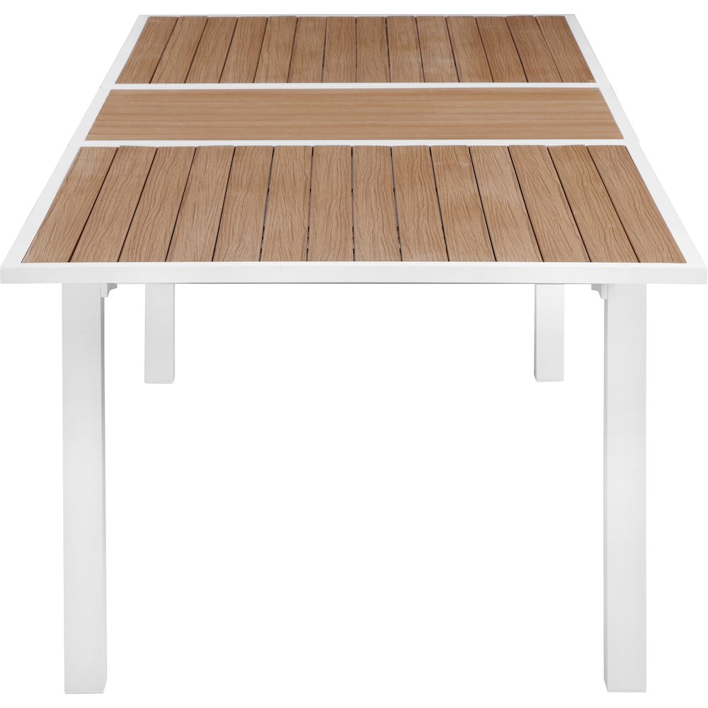Nizuc Brown Wood Look Accent Paneling Outdoor Patio Dining Table
