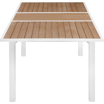 Nizuc Brown Wood Look Accent Paneling Outdoor Patio Dining Table