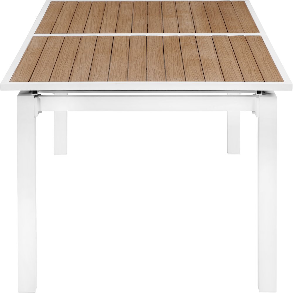 Nizuc Brown Wood Look Accent Paneling Outdoor Patio Dining Table