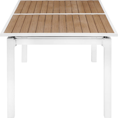 Nizuc Brown Wood Look Accent Paneling Outdoor Patio Dining Table