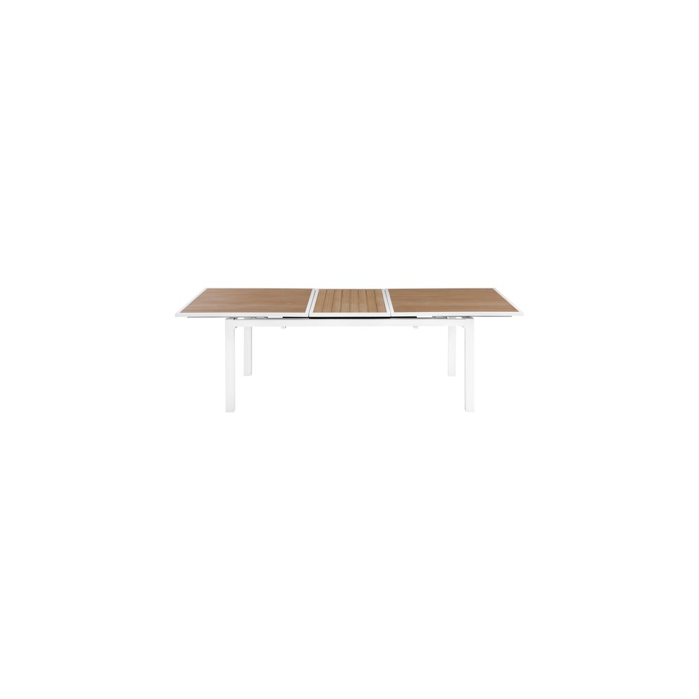 Nizuc Brown Wood Look Accent Paneling Outdoor Patio Dining Table