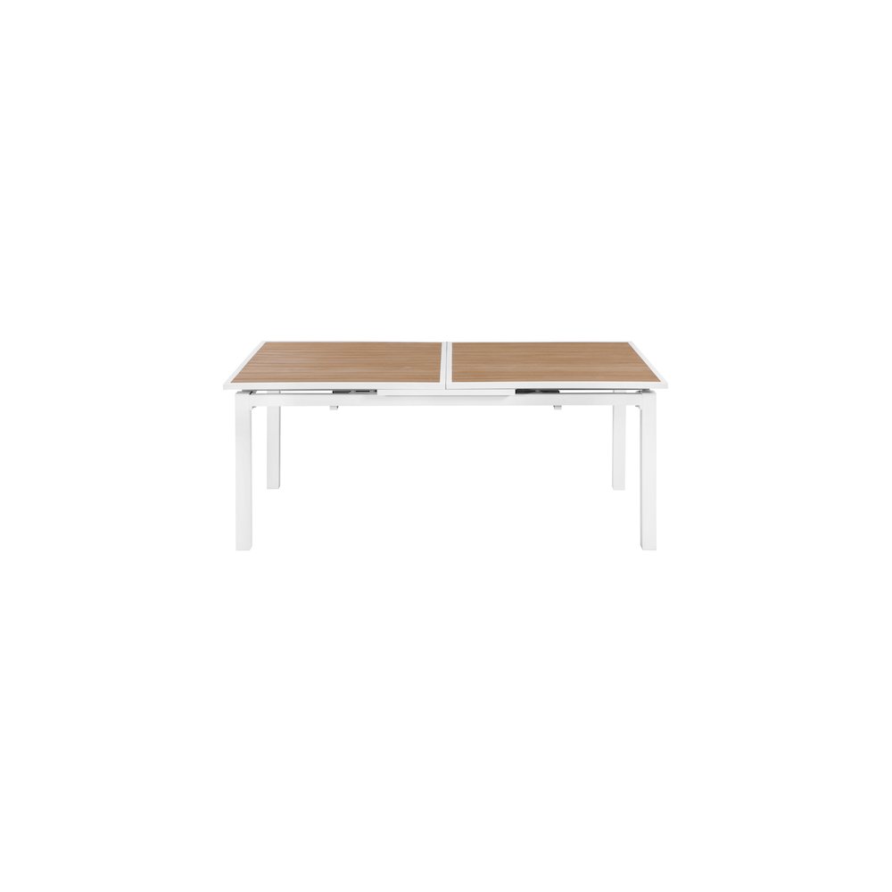 Nizuc Brown Wood Look Accent Paneling Outdoor Patio Dining Table