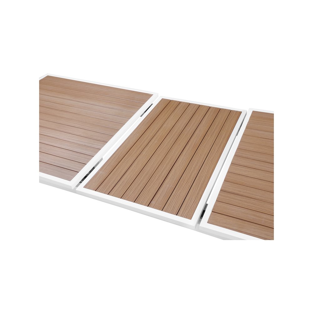 Nizuc Brown Wood Look Accent Paneling Outdoor Patio Dining Table