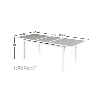 Nizuc Grey Wood Look Accent Paneling Outdoor Patio Dining Table
