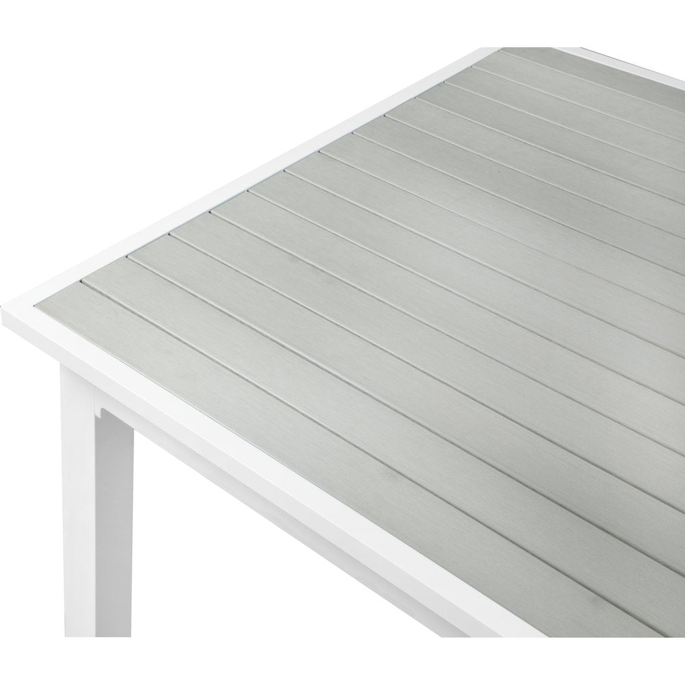 Nizuc Grey Wood Look Accent Paneling Outdoor Patio Dining Table