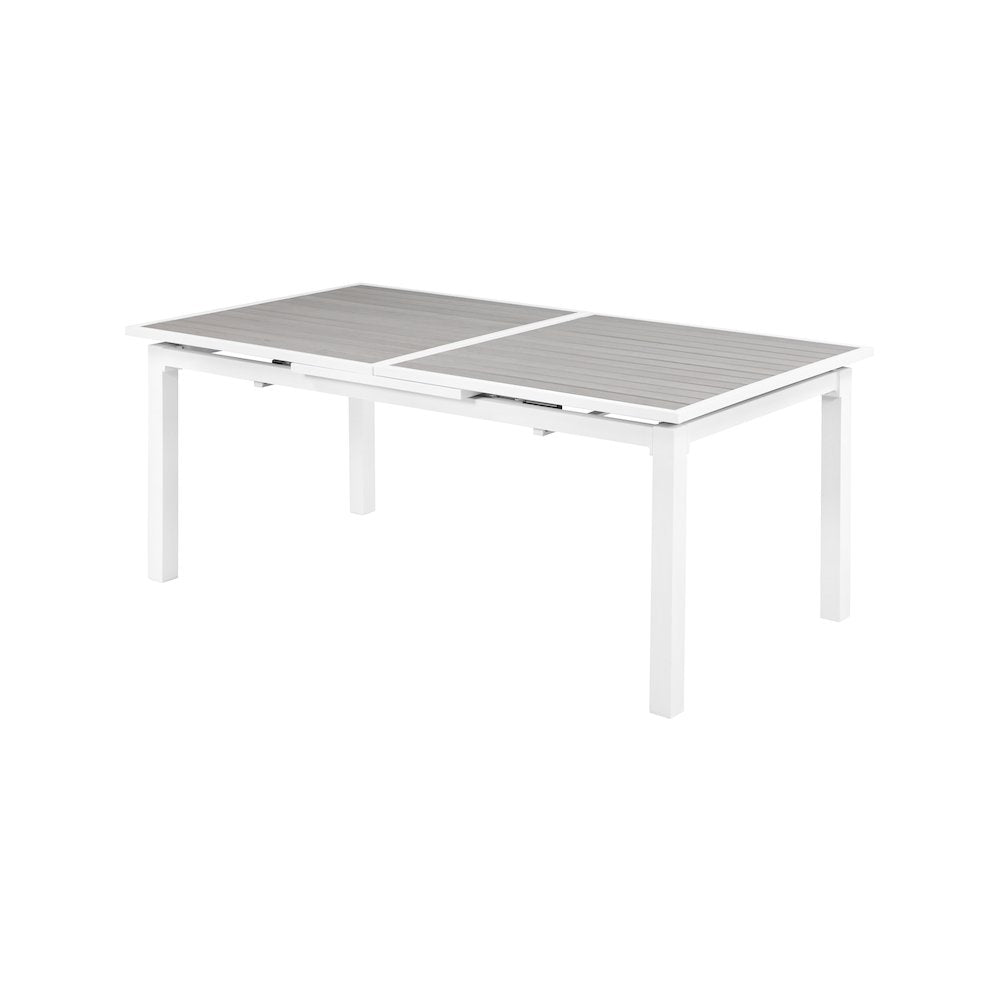 Nizuc Grey Wood Look Accent Paneling Outdoor Patio Dining Table