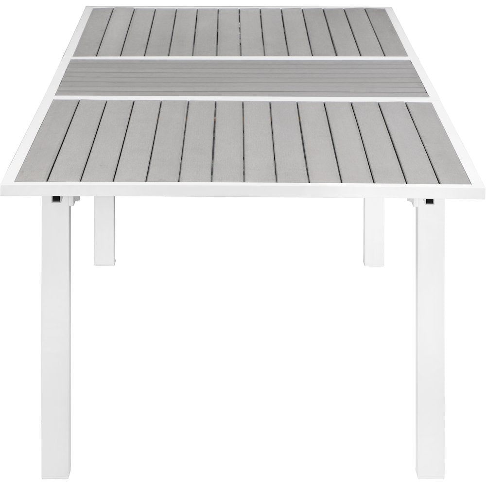 Nizuc Grey Wood Look Accent Paneling Outdoor Patio Dining Table