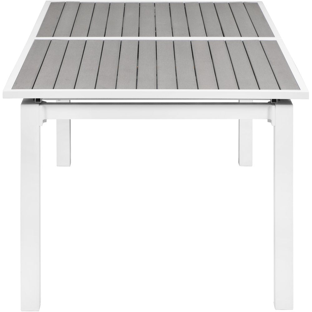 Nizuc Grey Wood Look Accent Paneling Outdoor Patio Dining Table