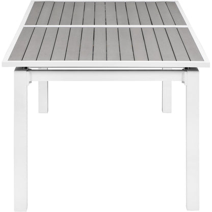 Nizuc Grey Wood Look Accent Paneling Outdoor Patio Dining Table