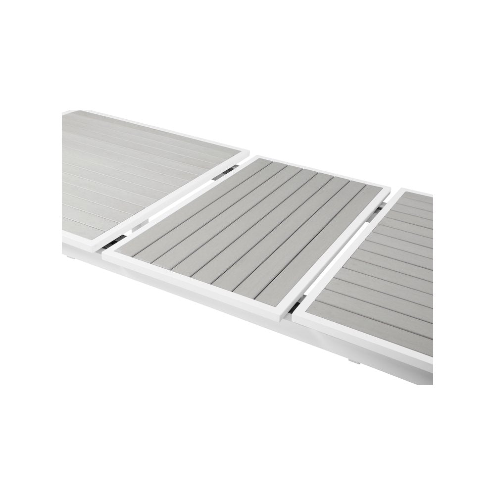 Nizuc Grey Wood Look Accent Paneling Outdoor Patio Dining Table