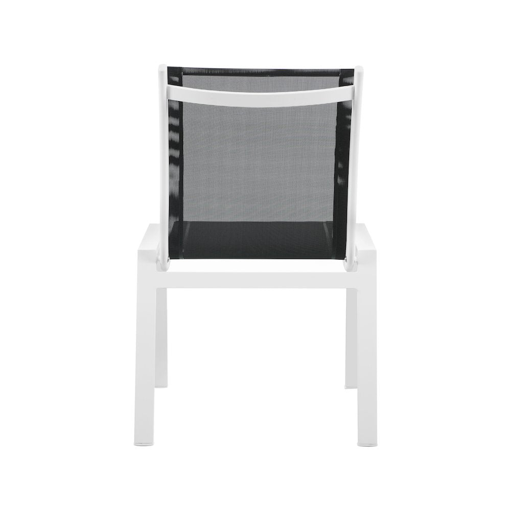 Nizuc Black Mesh Water Resistant Fabric Outdoor Patio Dining Chair, Set of 2