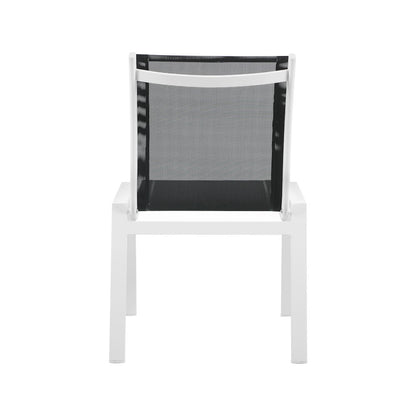 Nizuc Black Mesh Water Resistant Fabric Outdoor Patio Dining Chair, Set of 2