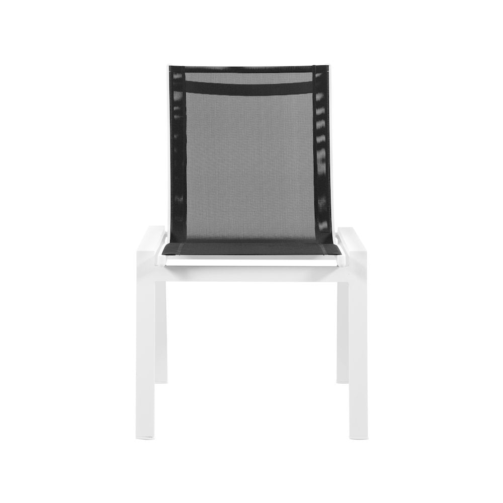 Nizuc Black Mesh Water Resistant Fabric Outdoor Patio Dining Chair, Set of 2