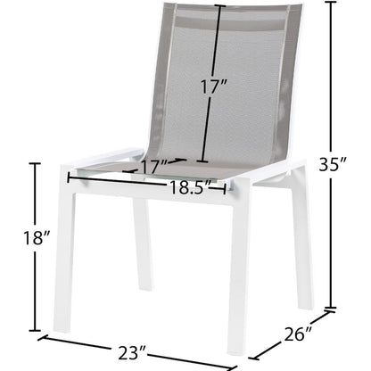Nizuc Grey Mesh Water Resistant Fabric Outdoor Patio Dining Chair, Set of 2