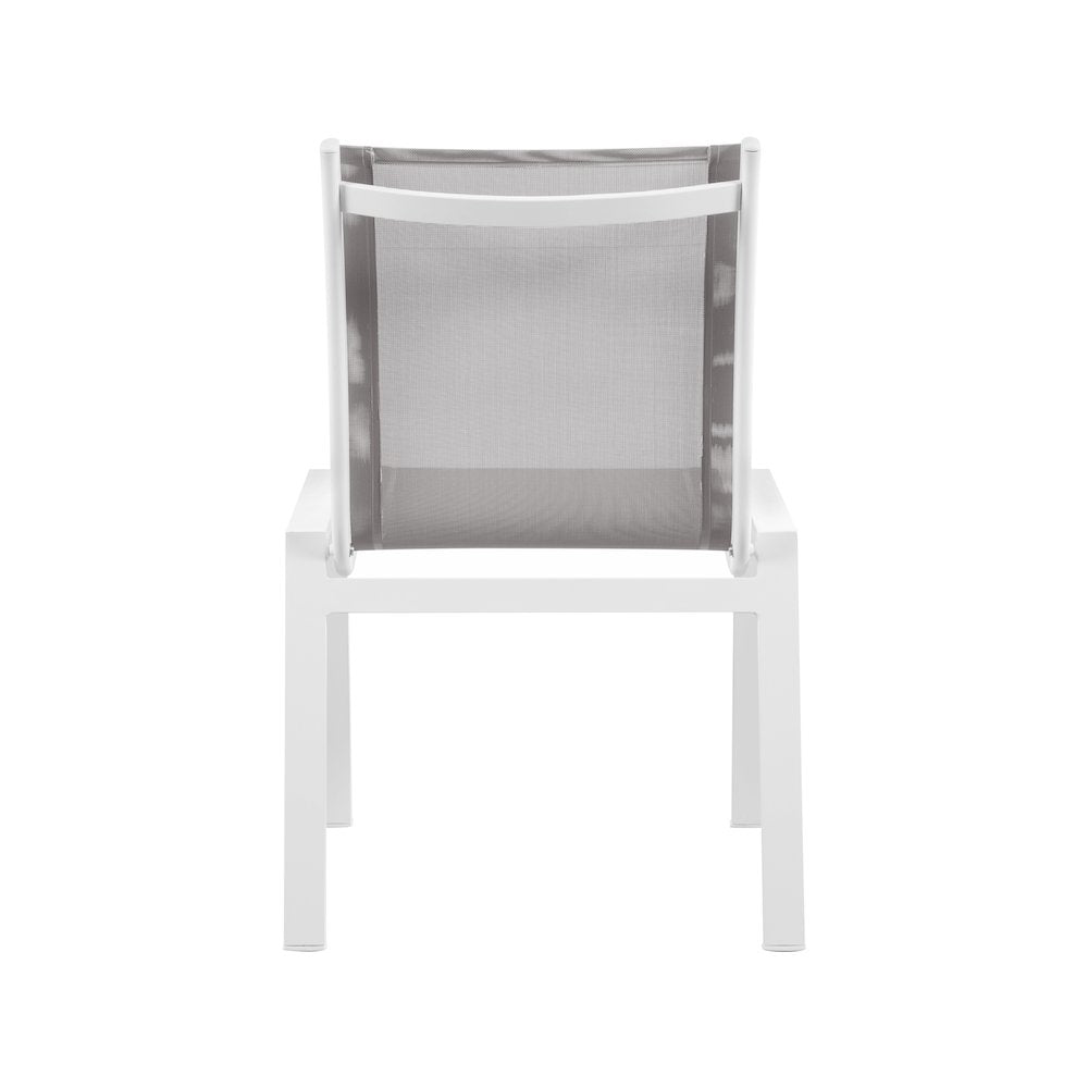 Nizuc Grey Mesh Water Resistant Fabric Outdoor Patio Dining Chair, Set of 2