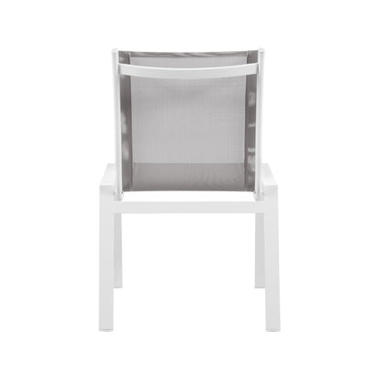 Nizuc Grey Mesh Water Resistant Fabric Outdoor Patio Dining Chair, Set of 2